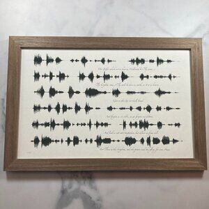 NEW The Lord's Prayer Soundwave Framed Canvas 11x17in Black White Christian